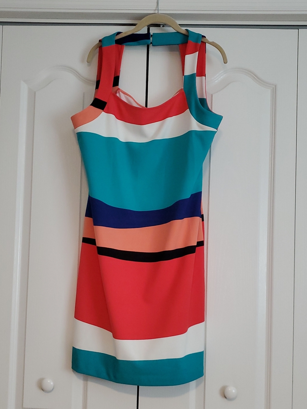 BOLD elements Teal, Coral & Navy Colorblock Mini Dress